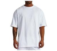 Hauts surdimensionnés pour hommes col rond décontracté coupe ample t-shirt tendance à manches mi-longues mignon couleur unie été sexy t-shirts décontractés pour sortir, t-shirts à manches courtes pour