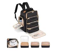 Hautton Grand Organisateur Transport de Vernis à Ongles, Sac Rangement Manucure et Lampe Sécheuse à Ongles Contenant 126 Flacons, Étui Voyage Onglerie Professionnel Robuste -Noir