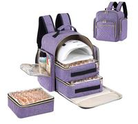 Hautton Sac de Rangement pour Vernis à Ongles, Grande Trousse Manucure pour 126 Flacons, Lampe Manucure et Accessoires, Valise Onglerie Professionnelle, Rangement pour Kit Manucure -Noir