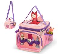 Hautton Sac Transport pour Toniebox et Figurine Accessoires, Sacoche Rangement Voyage Portable pour Boîte à Histoire et Musique pour Enfant avec Bandoulière et Poignée -Rose