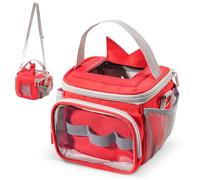 Hautton Sac Transport pour Toniebox et Figurine Accessoires, Sacoche Rangement Voyage Portable pour Boîte à Histoire et Musique pour Enfant avec Bandoulière et Poignée -Rouge