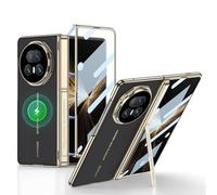 Hauw Coque pour Honor Magic V5,Coque de Téléphone en Cuir Antichoc Ultra - Mince Compatible avec Honor Magic V5,Noir