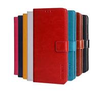 Hauw Coque pour Oppo A5x,Etui pour Téléphone Portable en Cuir PU avec Boucle Magnétique pour Oppo A5x,Rouge