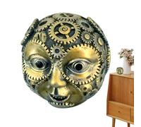 Hauwthg Figurines de table | Décoration de visage humain en résine de style steampunk - Statue de visage humain en résine, pour salon, chambre à coucher, étude, chambre d'enfant, étagère de chevet