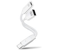 HAUXGOGO Adaptateur USB-C 2 en 1, Type-C PD 100 W pour Recharge Rapide et Transfert de données USB 2.0 OTG - Blanc