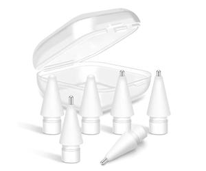 HAUXGOGO Apple Pencil Nibs [6 pcs] Pointes de Remplacement pour iPencil Stylus 1st/2nd Generation, 3 Longueurs de Pointes différentes Matériau Pom Plus résistant à l'usure