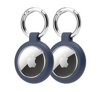 HAUXGOGO Étui pour AirTag Coque, Protection Antichoc et Anti-Rayures, Accessoire pour Traceur GPS AirTag, Compatible avec Les Porte-clés, Sacs à Dos, Bagages et Animaux Domestiques(Bleu)