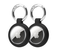 HAUXGOGO Étui pour AirTag Coque, Protection Antichoc et Anti-Rayures, Accessoire pour Traceur GPS AirTag, Compatible avec Les Porte-clés, Sacs à Dos, Bagages et Animaux Domestiques(Noir)