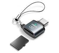 HAUXGOGO Lecteur de Cartes USB-C, Aecteur de Cartes Mini TF Portable, Compatible avec Les Cartes MicroSD/TF, Fonctionne avec Les Smartphones, Les Tablettes et Les Ordinateurs - Gris