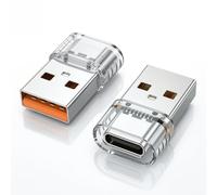 HAUXGOGO Lot de 2 adaptateurs USB 2.0 vers USB-C - Prend en charge le transfert de données et la fonction de charge - Pour smartphone, tablette, PC et plus encore - Ne prend pas en charge OTG