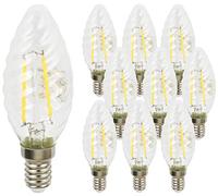 HAVA Lot de 10 ampoules LED à filament torsadé - Culot E14 - 2 W - Blanc chaud - 2700 K