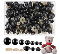 HavaCue Lot de 188 Pcs Yeux de Sécurité Amigurumi 12-30mm Noir | Amigurumi Kit Crochet Animal Doll Jouets Bricolage Artisanat pour Bricolage Artisanat