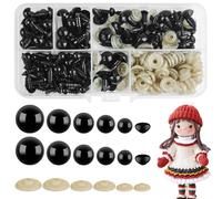 HavaCue Lot de 260 Yeux de Securite Amigurumi,Schwartz Amigurumi Kit Yeux 6-12mm Yeux Securite Amigurumi,Plastique Yeux de Sécurité Amigurumi Crochet Animal Doll Poupée Jouet en Peluche avec