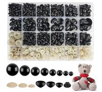 HavaCue Lot de 640 Yeux de Securite Amigurumi 6-20mm Amigurumi Kit Noir Yeux Securite Amigurum Plastique Yeux de Sécurité Amigurum Crochet Animal Doll Poupée Jouets Bricolage Artisanat