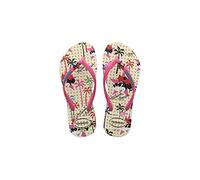 Havaianas 4130287 fille Tongues, White/Pink Flux, 28 EU