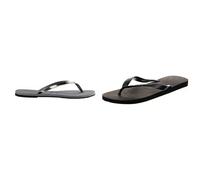 Havaianas 7909690697787, Tongs Femme Slim Crystal Glamour Sw, Infradito,Argent Steel Gris, 37/38 EU Top Mixte, Noir, 37/38