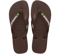 Havaianas HAV.Brasil Logo Sandales unisexe pour adulte, Café/blanc, 47/48 EU