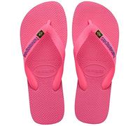Havaianas - Brasil Logo, Tongs Iconiques, Confortables et Durables, Lanières avec le Drapeau du Brésil et Semelle Antidérapante aux Bandes Colorées, Adultes Unisexe