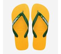 Havaianas Tongs Brasil Logo – Lanières drapeau du Brésil, semelle antidérapante, Jaune 37/38