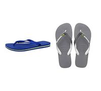 Havaianas Brasil Mixte, Bleu (Marine Blue), 41/42 Brasil Mix Unisex Tongs, Gris/Blanc/Blanc, 41/42 EU
