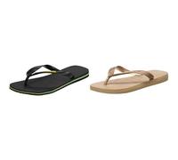 Havaianas Brasil Mixte, Noir, 37/38 Top Tiras, Tongs Femme, Or/Rose, 37/38 EU