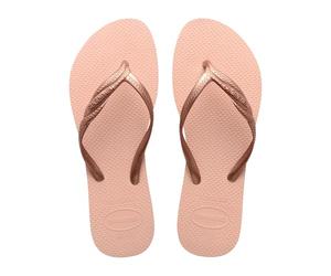 Havaianas - Fantasia, Comfortable, Durable, and Stylish Flip-Flops, Metallic Crossed Straps on the Side, Women, Ballet Rose., 41/42 FR , 43/44 EU