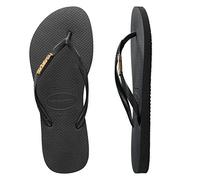 Tongs femmes Havaianas SLIM LOGO METALLIC Noir 41 / 42