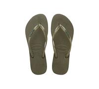 Havaianas Femme Hav. Slim Logo Metallic Tongs, Couleur Vert, Taille de le marque 33/34