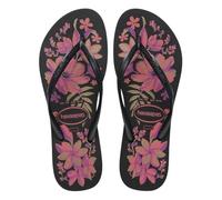 Havaianas Femme Hav. Slim Organic Tongues, Noir, Gris, doré, 8.5/9 UK
