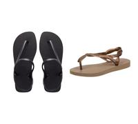 Havaianas Flash Urban, Sandale Plate Femme, Multicolore (Noir), 39/40 Luna Femme, Rose Gold/Rose Gold, 39/40
