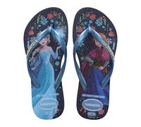Havaianas Tongs enfant KIDS SLIM PRINCESS – Fines lanières, semelle antidérapante – Bleu 31/32