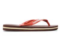 Havaianas Hav. Brasil Logo Dark Brown/Ceramic Flip Flops Unisex Kids Marron/Céramique 1/2 Unisex