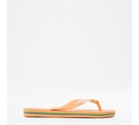 Havaianas Hav. Brasil Logo Ruby Red/Ruby Red Flip Flops Womens Pêche 3/4 Female