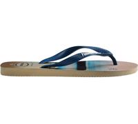 Havaianas Hav. Hype White/White/Black/Black 4 Flip Flops Mens Sable/Bleu 8/9 Male