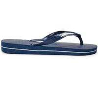 Havaianas Hav. Logo Filete Black/Black/White Flip Flops Womens Marine/Blanc 3/4 Female