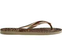 Havaianas Hav. Slim Animals Sand Grey/Golden Flip Flops Girls Gris Sable/Or 1/2 Female