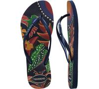 Havaianas Hav. Slim Tropical Salmon 35/36 Flip Flops Womens Dark Black 8 Female