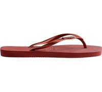 Havaianas Hav. Square Logo Metallic Rose Gold Flip Flops Womens Rouge 6/7 Female