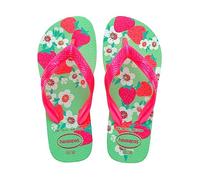 Havaianas - Kids Flores, Tongs, Confortables, Durables et Amusantes, Semelle avec Motif Floral, Lanières Métallisées et Semelle Antidérapante, Filles