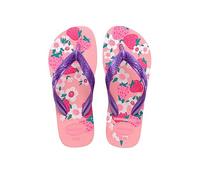 Havaianas - Kids Flores, Tongs, Confortables, Durables et Amusantes, Semelle avec Motif Floral, Lanières Métallisées et Semelle Antidérapante, Filles