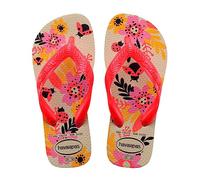 Havaianas - Kids Flores, Tongs, Confortables, Durables et Amusantes, Semelle avec Motif Floral, Lanières Métallisées et Semelle Antidérapante, Filles