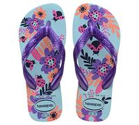 Havaianas - Kids Flores, Tongs, Confortables, Durables et Amusantes, Semelle avec Motif Floral, Lanières Métallisées et Semelle Antidérapante, Filles