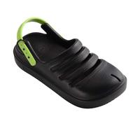 Havaianas Mixte Enfant Kids Clog Sandale, Noir et Vert Citron, 33/34
