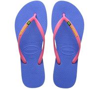 Havaianas - Slim Brasil Logo, Tongs Confortables, Durables et Légères, Hommage au Brésil, Drapeau sur Lanières, Femme