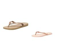Havaianas Slim Femme, Ballet Rose, 41/42 Top Tiras, Tongs Femme, Or/Rose, 41/42