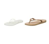 Havaianas Slim Femme, Blanc, 37/38 Top Tiras, Tongs Femme, Or/Rose, 37/38 EU