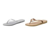 Havaianas Slim Femme, Steel Grey, 37/38 Top Tiras, Tongs Femme, Or/Rose, 37/38 EU