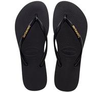 Havaianas - Slim Logo Metallic - Tongs femme Black / Gold - BR 35 - 36