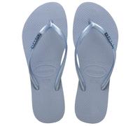 Havaianas Slim Logo Metallic, Tongs Femme, Bleu Ashley, 35/36