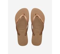 Havaianas - Slim Logo Metallic - Tongs femme Rose Gold - BR 35 - 36